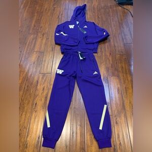 adidas Washington Huskies ZNE Sweatsuit (Full Zip Top + Pant)